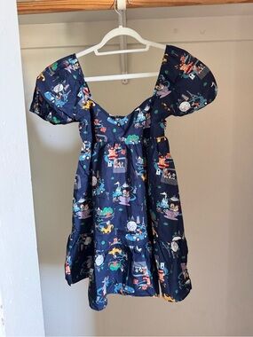 Disney World Parks Navy Puff Sleeve Mini Dress